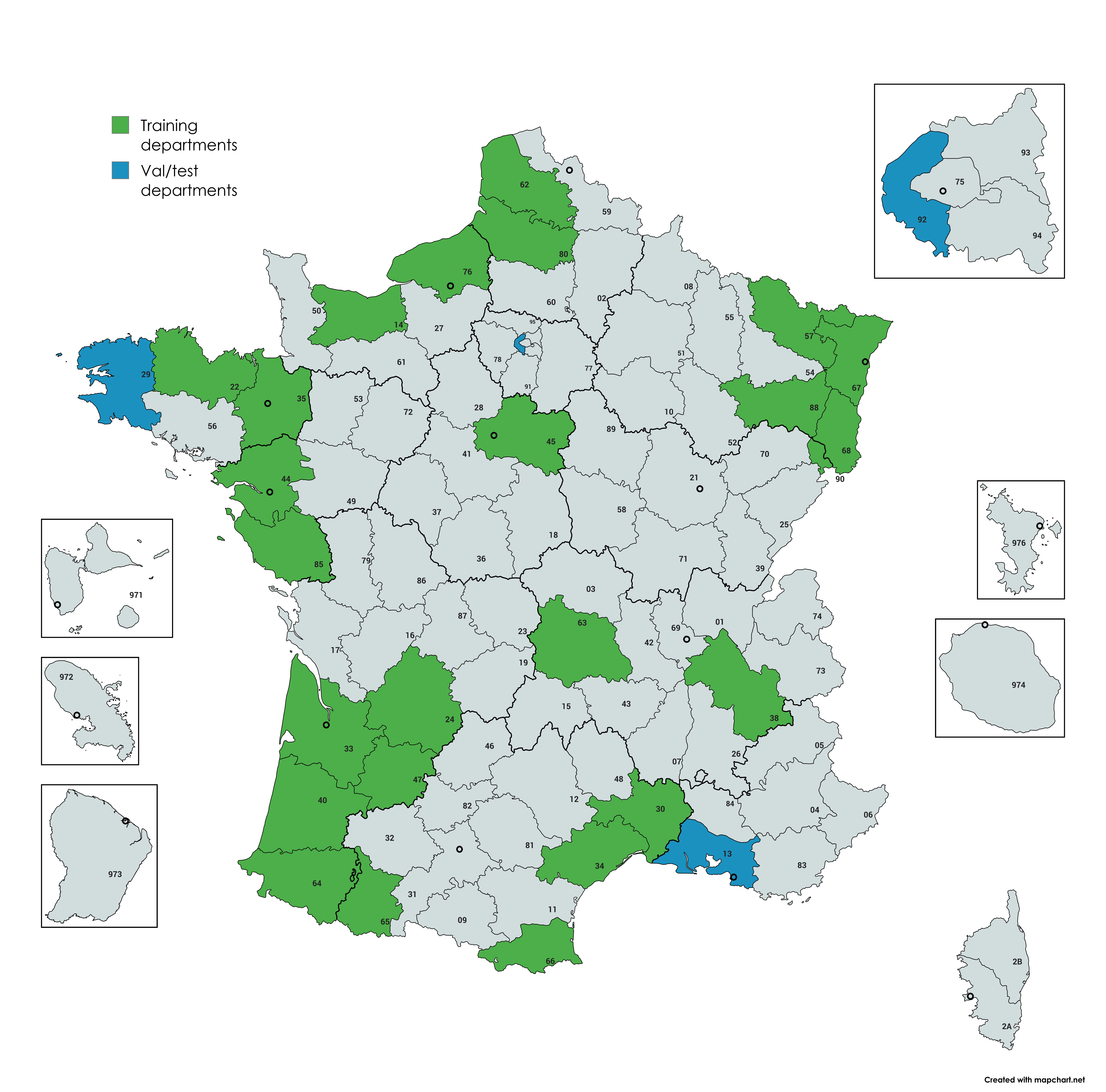 Map showing the geographic distribution of FOTBCD image pairs