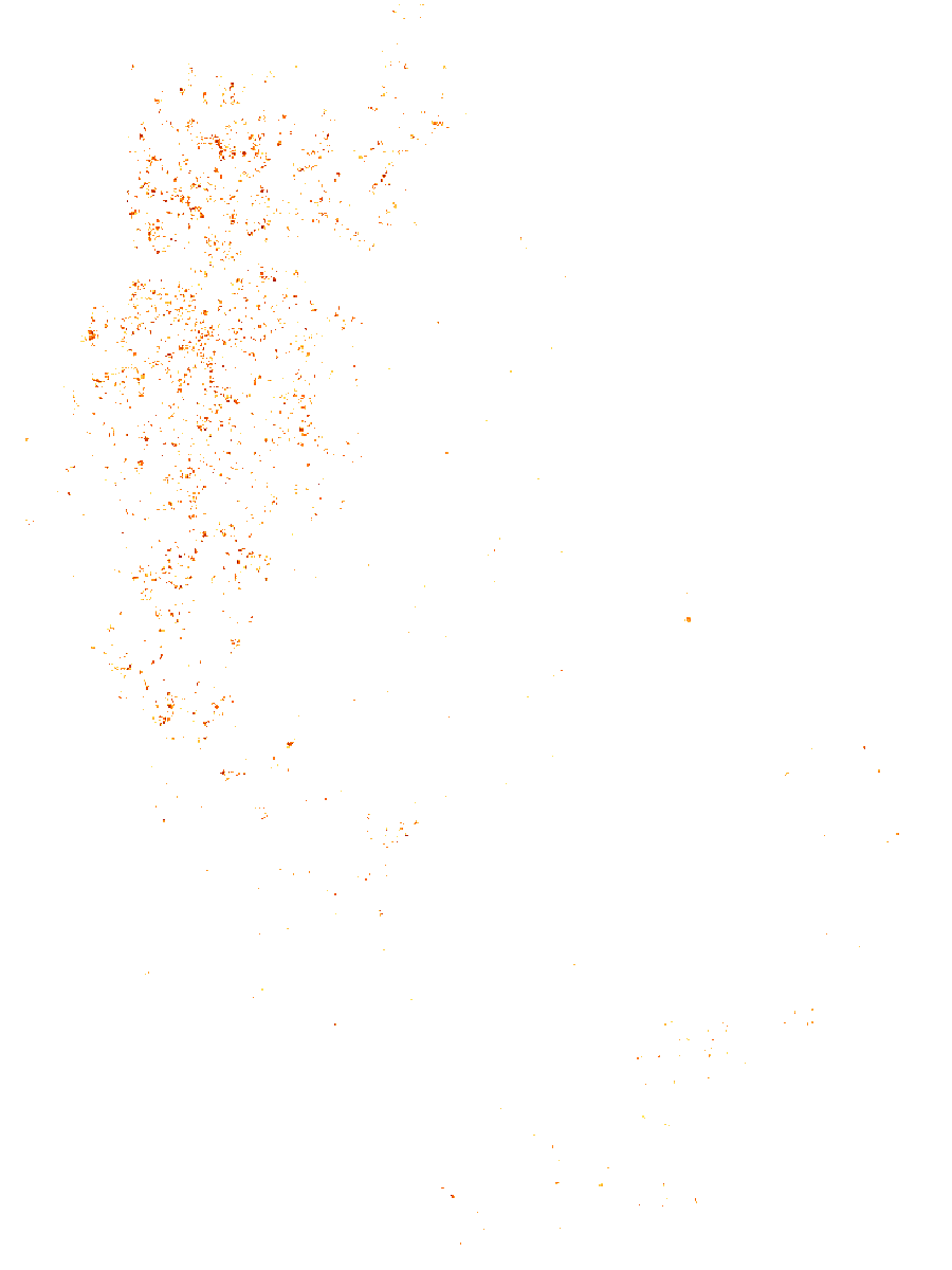 Orange deforestation-similarity locations over the CoSIA land-cover map